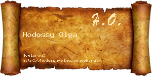 Hodossy Olga névjegykártya