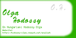 olga hodossy business card